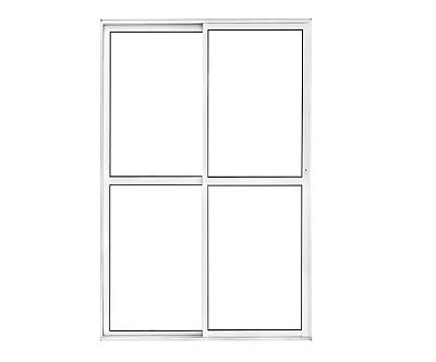 Porta Balcão 2 Folhas Alumínio Branco Linha 25 Várias Medidas