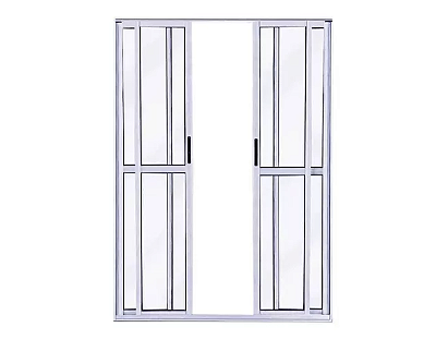 Porta Balcão 4 Folhas Alumínio Branco Linha 25 Várias Medidas