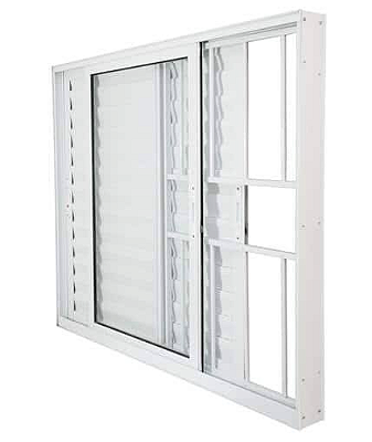 Janela 3F Com Grade Branco Linha Premium Várias Medidas