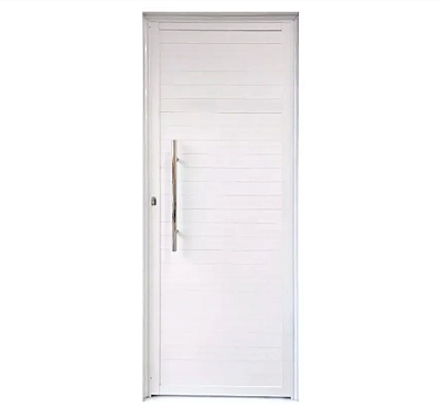 Porta Pivotante Lambril Alumínio Branco Lisa Com Puxador Redondo
