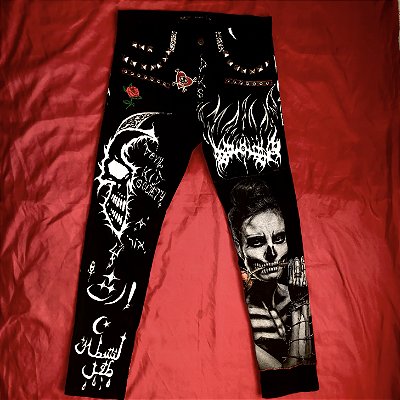 ⛧ CALÇA ROSE&SKULL ⛧