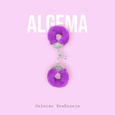 Algema de Metal com Pelúcia Lilás