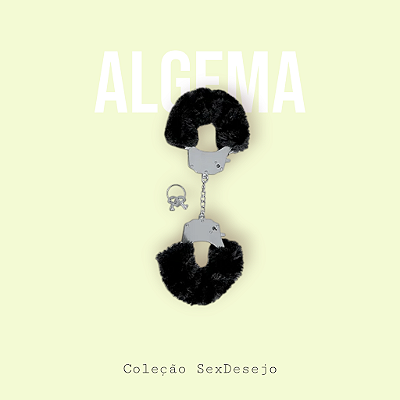 Algema de Metal com Pelúcia Preto