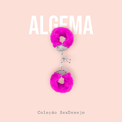 Algema de Metal com Pelúcia Rosa