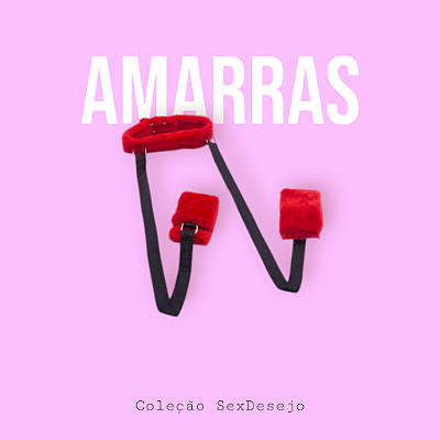 Coleira em Pelúcia com Amarras para Pernas