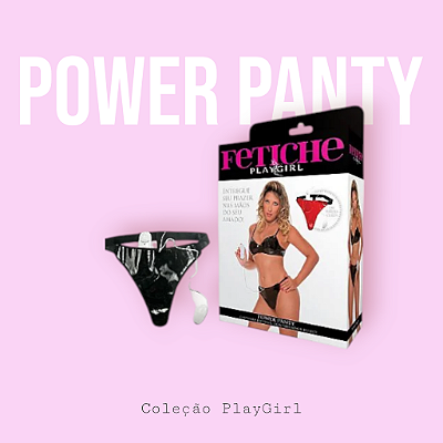 Power Panty - Calcinha em vinil com vibrador bullet - Preto