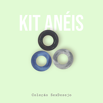 Anel Peniano - Kit com 3 cores - 3,7 cm