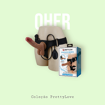 Cinta Peniana com Pênis que Ejacula / com Vibro - 20.0x4.3 - Oher - Pretty Love