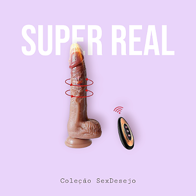 Pênis Realístico em Silicone Líquido com Vai e Vem / Rotativo e Aquecimento