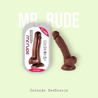 Pênis Realístico Mr. Rude com Ventosa - 19,0 X 3,5 cm
