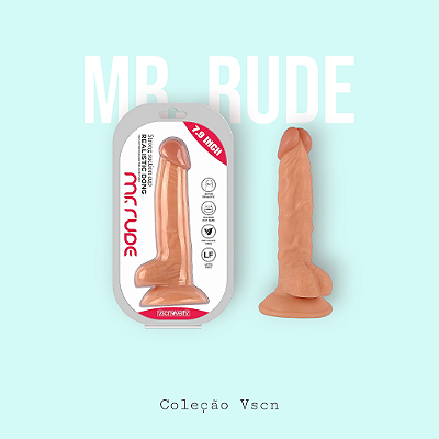 Pênis Realístico Mr. Rude 3 com Ventosa - 20,0X 4,0 cm