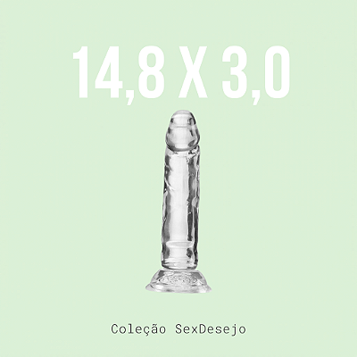Dildo Realístico Transparente - 14,8 x 3,0