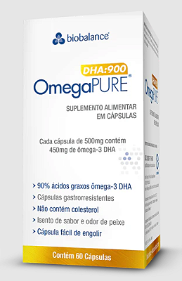 Omegapure Ômega-3 DHA:900 - 60 CÁPS.