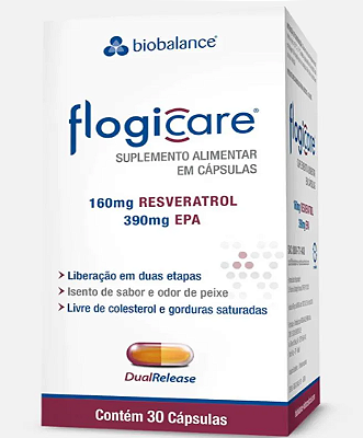 Flogicare® com Resveratrol 160 mg + Ômega-3 EPA 390 mg - 30 CÁPS.