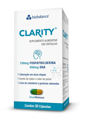 Clarity – Fosfatidilserina + DHA (Liberação DualRelease) – Saúde Cognitiva e Concentração - 30 CÁPS.