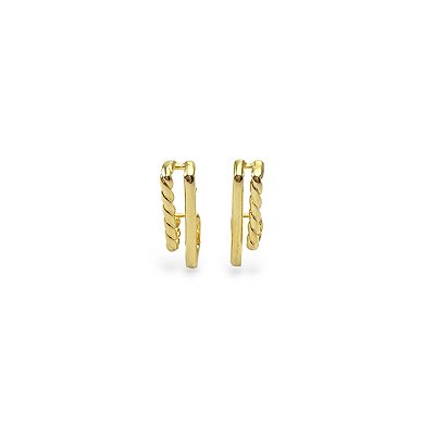 BRINCO EAR HOOKE MIRIAN FOLHEADO A OURO 18K.