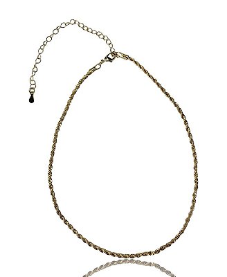 COLAR CORDÃO BAIANO 3mm FOLHEADO A OURO 18K.