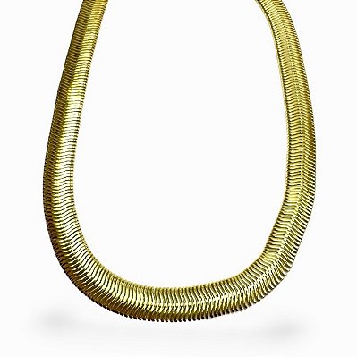 COLAR MALHA 1cm COM APROX. 40cm BANHADO A OURO 18K.