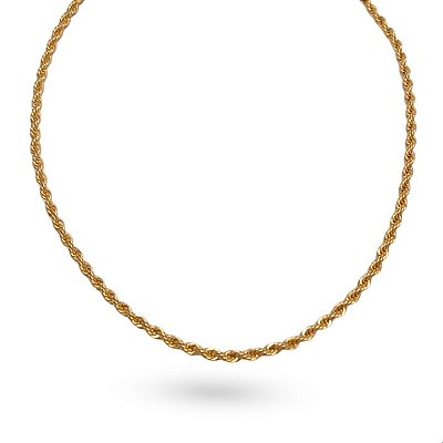 COLAR CORDÃO BAIANO 67cm  BANHADO A OURO 18K.
