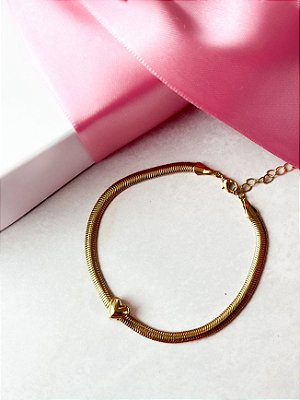 PINGENTE BERLOQUE CORAÇÃO BANHADO A OURO 18K.