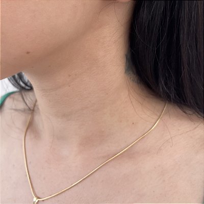 COLAR CORRENTE RABO DE RATO BANHADO A OURO 18K.