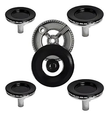 KIT completo QUEIMADOR AGILE GLASS  PARA FOGÃO 5 BOCAS