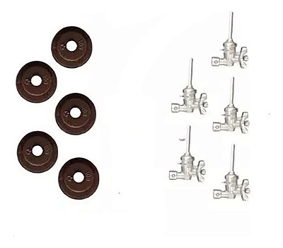 Kit 5 Registro Ramal Encaixe Fischer+5 Borrachas De Vedação