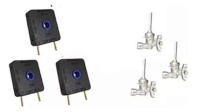 Kit 3 Interruptores+3 Registro Ramal Encaixe Fischer Cooktop
