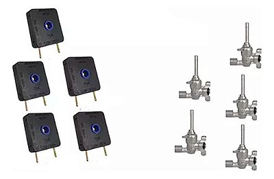 Kit 5 Interruptores+5 Registro Ramal Rosca Fischer Cooktop