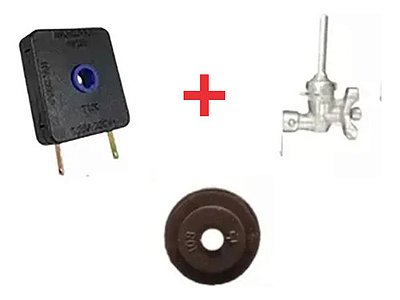 Kit 1 Interruptores+1 Registro Ramal Encaixe Fischer Cooktop+ 1 borracha de vedação