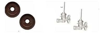 Kit 2 Registro Ramal Encaixe Fischer+2 Borrachas De Vedação