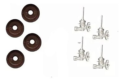 Kit 4 Registro Ramal Encaixe Fischer+4 Borrachas De Vedação