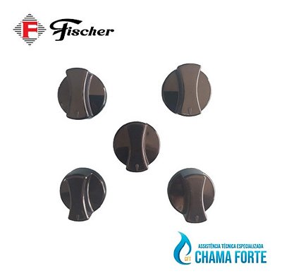 Kit 5 Botões Manipuladores Cooktop Fogão Fischer Original