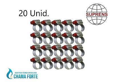 Kit 20 Abraçadeiras Rosca S/fim Suprens 1/4 (9 A 13)