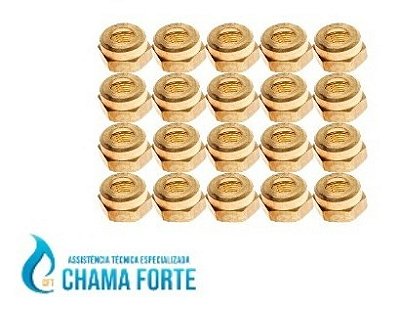 Kit 20 Porcas De Latão 1/4 Sae