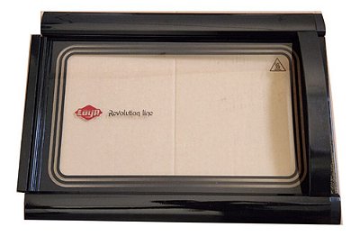 PORTA COMPLETA PRETA COM VIDRO SIMPLES - LINHA REVOLUTION (