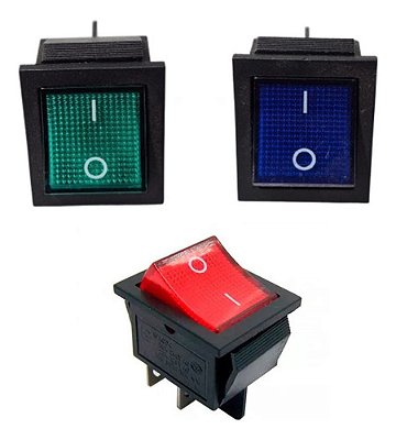 Chave Gangorra Kcd4-201n 4t 16/20a 250v Vermelha, Azul, Verde