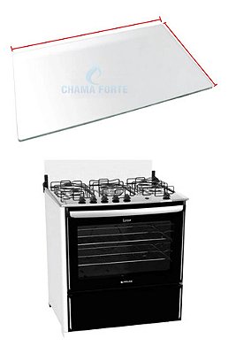 730x430  Tampa Superior De Vidro Compativel C/Fogão Atlas New Utop 5 Bocas