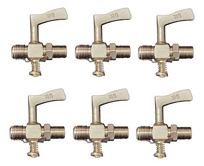 KIT 6 REGISTRO LAT CROM 1/4 BSPT(E) X 1/8 BSP(I) X 3/8 SAE