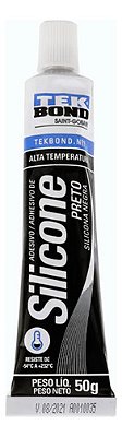 Cola Silicone Alta Temperatura Preto Automotivo Tek Bond 50g