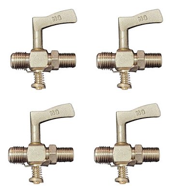 KIT 4 REGISTRO LAT CROM 1/4 BSPT(E) X 1/8 BSP(I) X 3/8 SAE