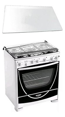 732x468 Tampa De Vidro Superior Compativel C/ Fogão  Dako Diplomata Grill 5 Bocas