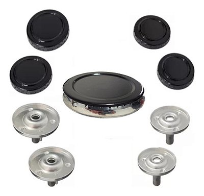KIT QUEIMADORES + ESPALHA CHAMA ATLAS 5 BOCAS ORIGINAL