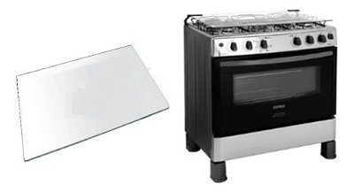 555X230 Vidro Consul Facilite 5 E 6 Bocas Interno 4mm Forno Fogão