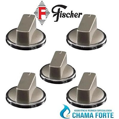 Kit 5 Botão Manipulador Fogão Cooktop Fischer Decor Original