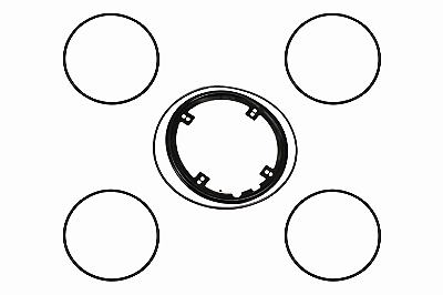 Kit anel Vedação base da trempe Cooktop Tripla Chama Fischer