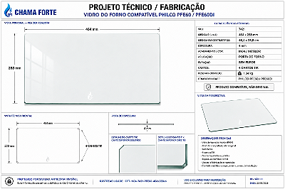 Vidro Temperado Forno Philco PFE60 464x288mm