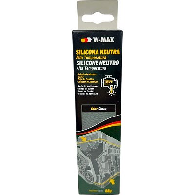 Silicone Neutro de Alta Temperatura Preto W-MAX 85g
