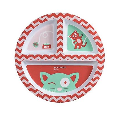 Pratinho com Divisórias Funny Meal Chica Multikids