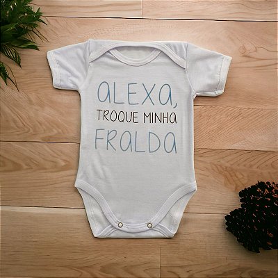 Body Bebê Personalizado Manga Curta Branco Alexa